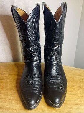 VTG Sancho Men’s Black Leather Cowboy‎ Boots